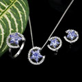 Platinum Cubic Zirconia Star Jewelry Set - CZ Jewelry Set 80820-06 (SZY422)